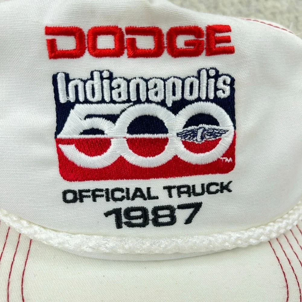 Vintage Indy 500 Trucker Hat Snapback Made In‎ USA 80s Dodge Rope Racing 1987